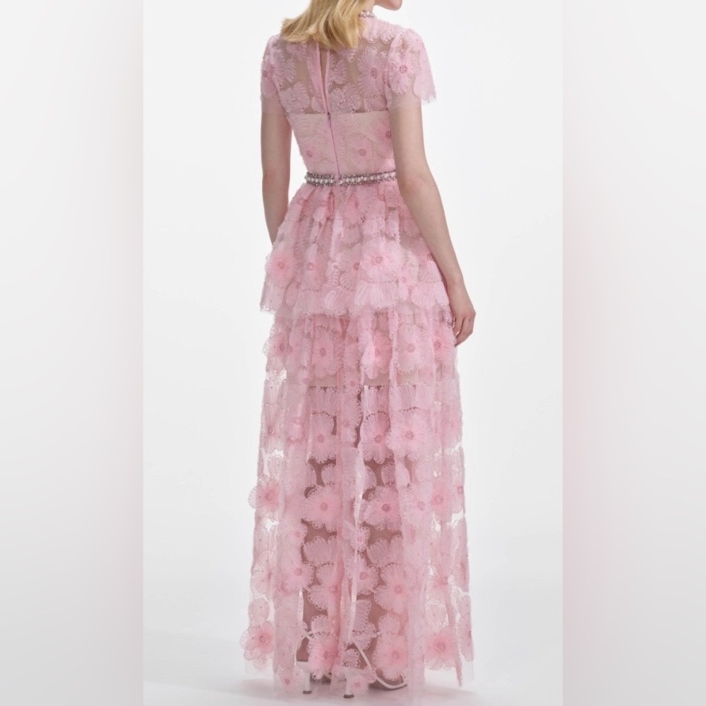 Self-Portrait Pink Floral Lace Maxi Dress - Picture 2 of 3